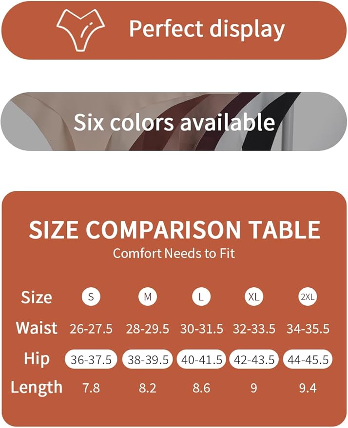 Seamless Thongs For Women V-waisted No Show Thong Seamless Panties Breathable Comfortable Underwear Womens 6-Pack