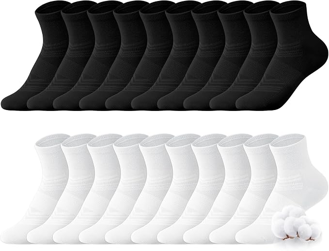 Ankle Socks for Women Cotton Casual Socks Quarter Sock Breathable, Seamless Toe 10 Pairs