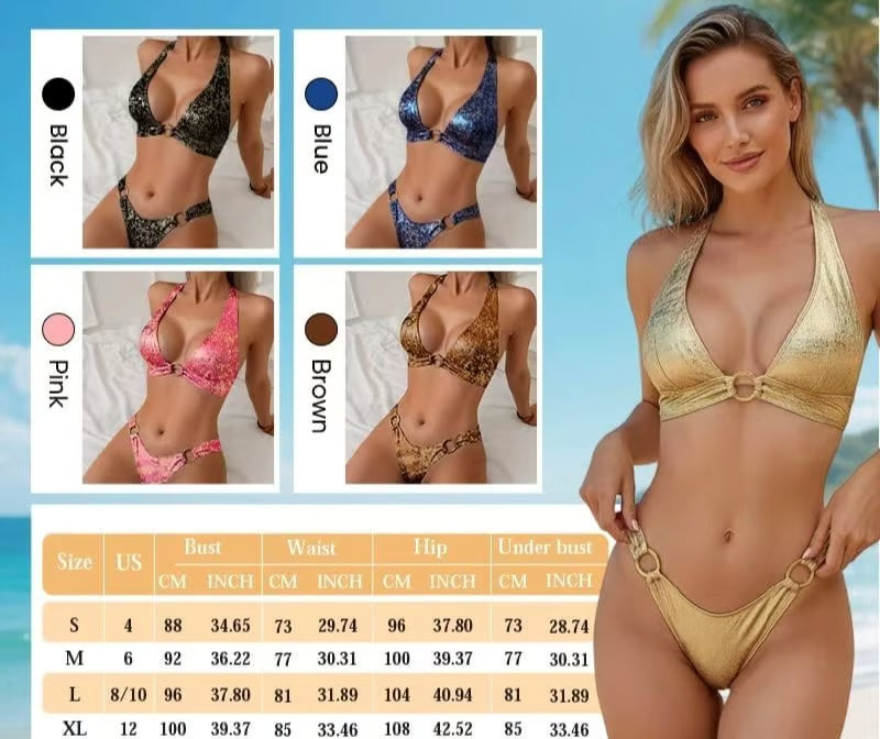 Metal Buckle Design Bikini