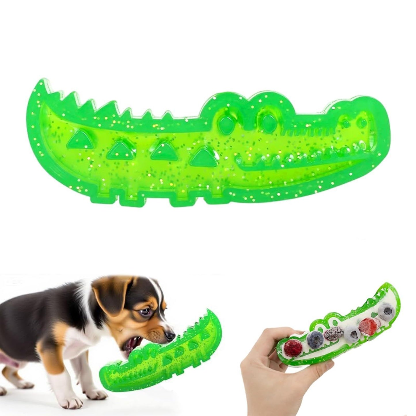 Slow-Feed Chew & Fetch Crocodile Dog Toy