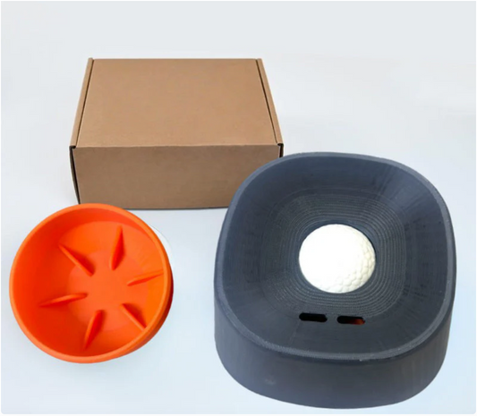 Anti-gulping bowl for dogs with rolling ball