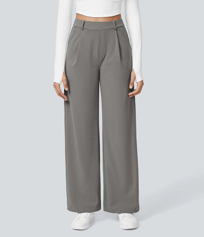 Dress Pants Women High Waisted Work Pants Ladies Wide Leg Trousers