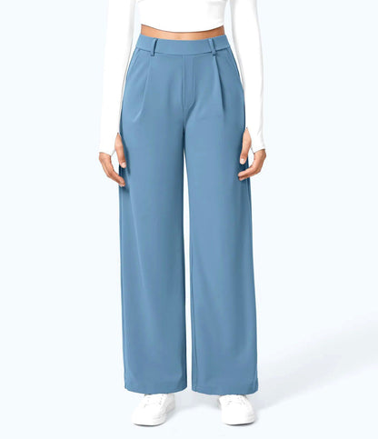 Dress Pants Women High Waisted Work Pants Ladies Wide Leg Trousers