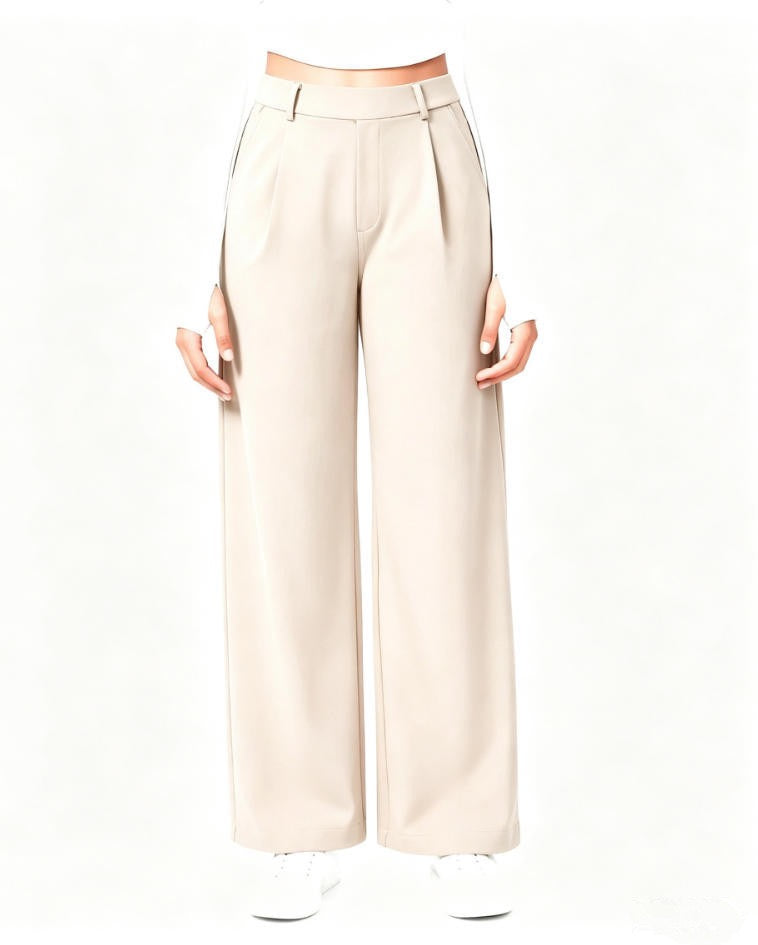 Dress Pants Women High Waisted Work Pants Ladies Wide Leg Trousers