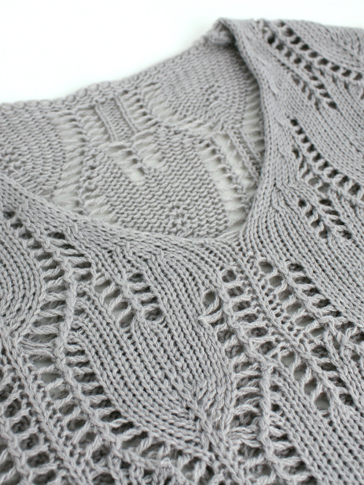 Women's Sweaters V Neck Crochet Hollow Out Winter Pullover Sweaters