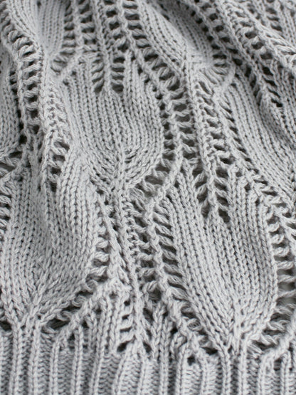 Women's Sweaters V Neck Crochet Hollow Out Winter Pullover Sweaters