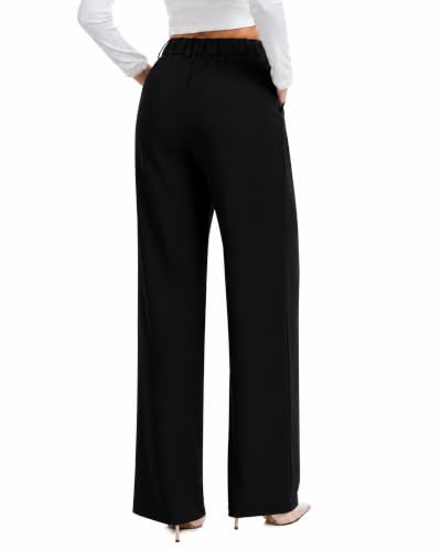 Dress Pants Women High Waisted Work Pants Ladies Wide Leg Trousers