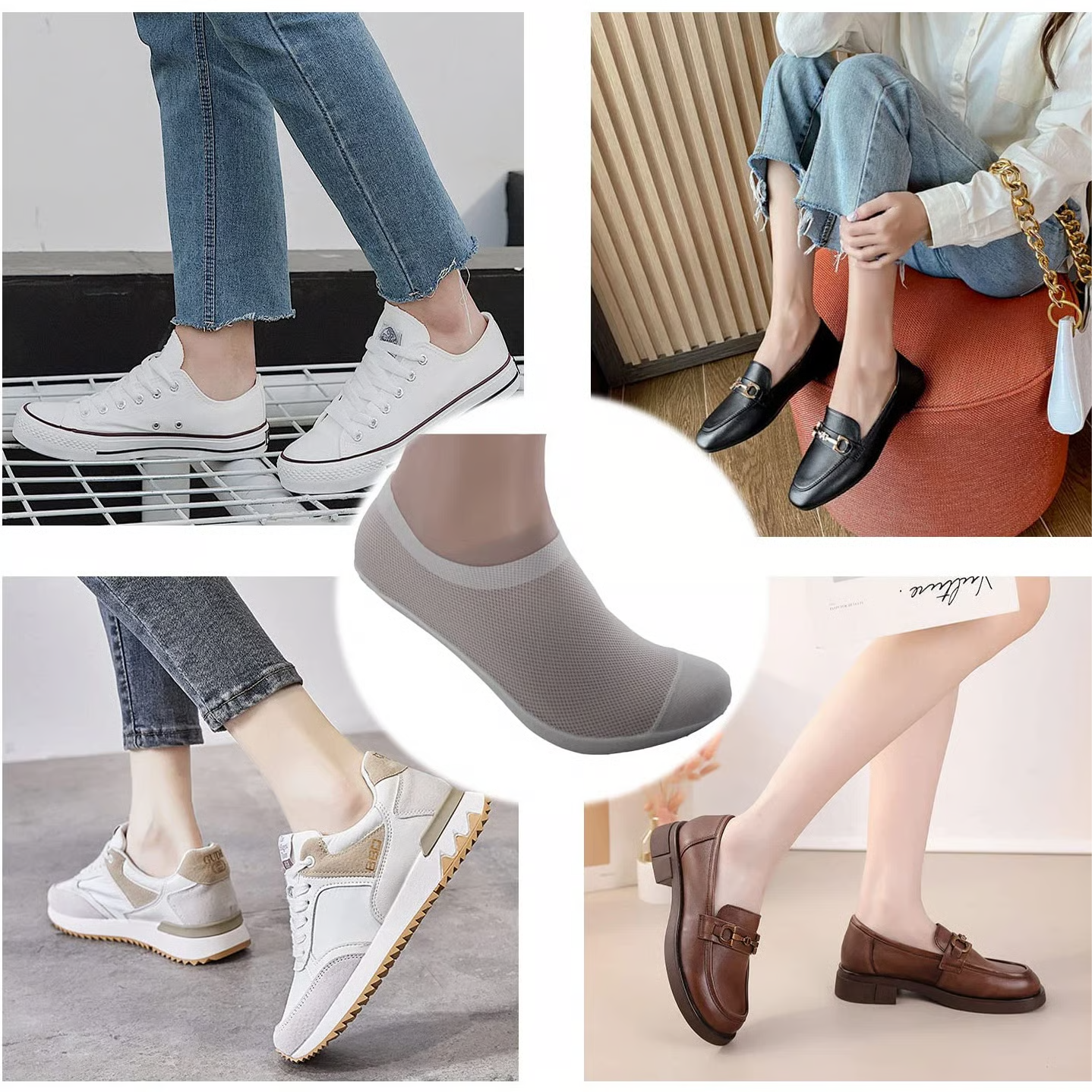 🔥Ultra Thin Liner Socks Non Slip ComBed Cotton No Show Socks