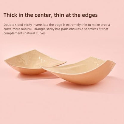 DEPOVOR Large Size Double-Sided Sticky Inserts Lightly Padded for D+ Cups, Reusable Adhesive Lifting Bras for Large Bust