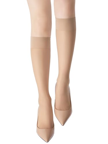 leg elegant Sheer Knee High Stockings for Women, 6 Pairs Knee High Transparent Toes Nylons Pantyhose for Women