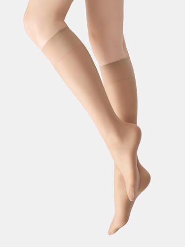 leg elegant Sheer Knee High Stockings for Women, 6 Pairs Knee High Transparent Toes Nylons Pantyhose for Women