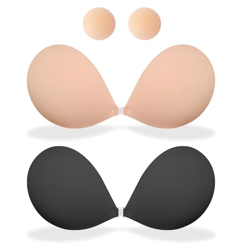 MITALOO Seamless Adhesive Bra Sticky Strapless Invisible Push up Bras Silicone Backless Nipple Cover for Women
