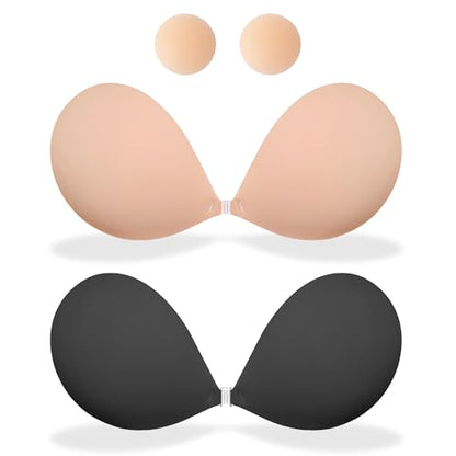 MITALOO Seamless Adhesive Bra Sticky Strapless Invisible Push up Bras Silicone Backless Nipple Cover for Women