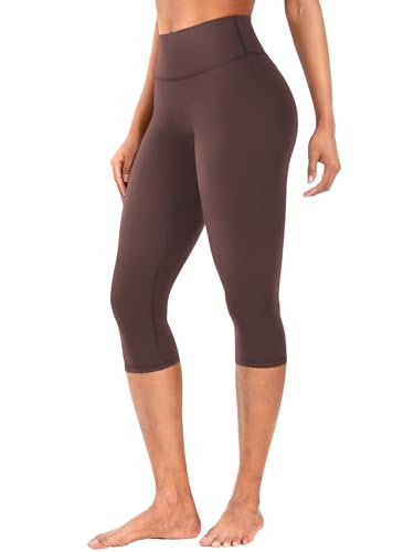 Womens Workout Capri Leggings 17" No Front Seam High Waisted Hidden Scrunch Gym Yoga Pants