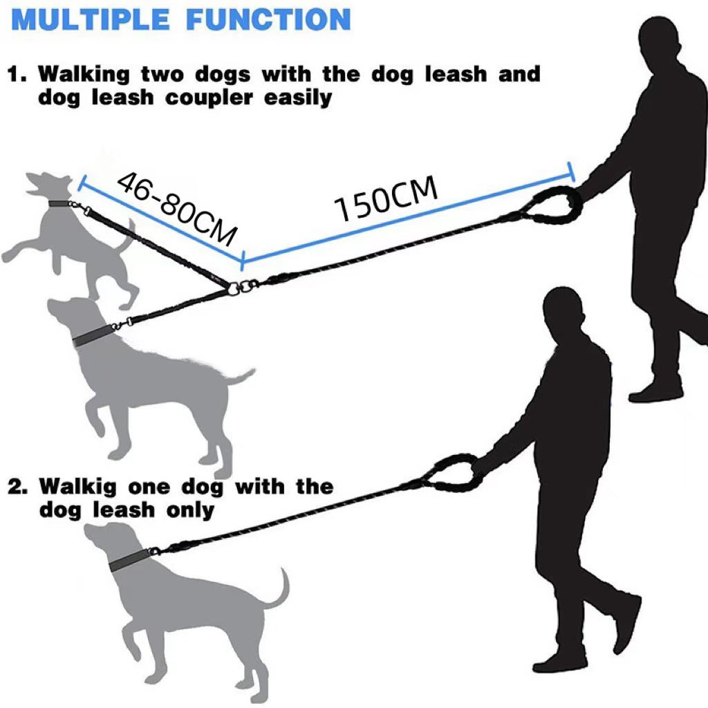 Heavy Duty Dog Leash with Shock Absorbing Bungee