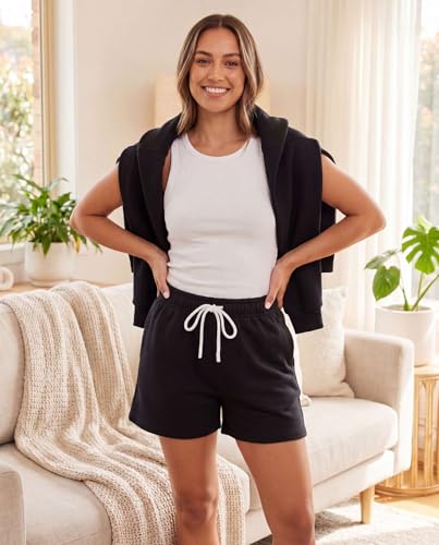 Women Sweat Shorts with Pockets Casual Summer Comfy Lounge Shorts