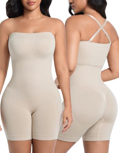 Shapewear Bodysuits Built in Bra, Tummy Control Strapless/strap