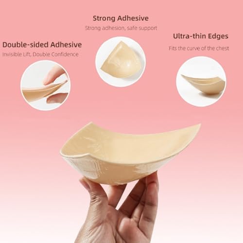 DEPOVOR Large Size Double-Sided Sticky Inserts Lightly Padded for D+ Cups, Reusable Adhesive Lifting Bras for Large Bust