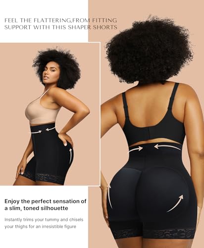 Tummy Control Fajas Colombianas Moldeadoras Butt Lifting Shapewear Shorts For Women With Zip Closure