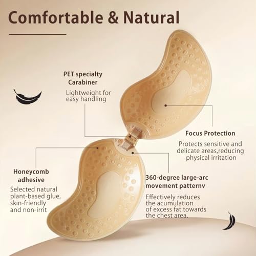 2 Pcs Strapless Sticky Push-Up Bra for Women,Adhesive Invisible Backless Nipple Covers