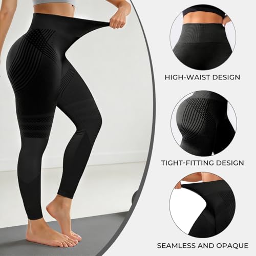 Anti Cellulite Compression 3D Leggings Women Butt Lifting Tummy Control with Resistance Bands Gym Yoga Pants