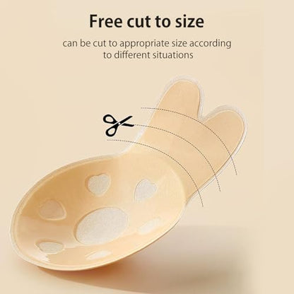 2 Pcs Strapless Sticky Push-Up Bra for Women,Adhesive Invisible Backless Nipple Covers