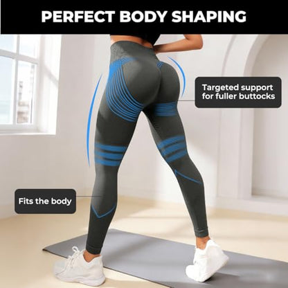 Anti Cellulite Compression 3D Leggings Women Butt Lifting Tummy Control with Resistance Bands Gym Yoga Pants