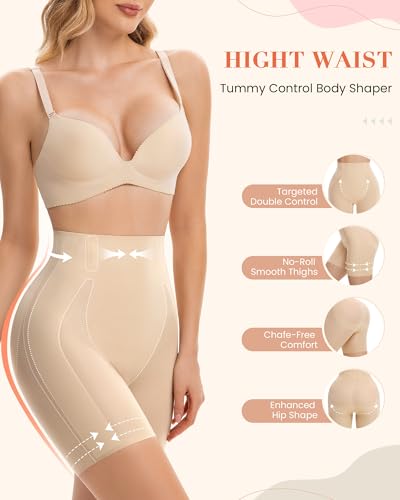 Shapewear Shorts for Women No Roll High Waist Seamless Body Shaper Butt Lifting Panties