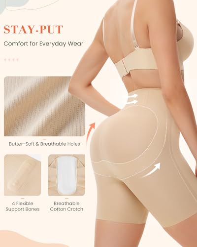Shapewear Shorts for Women No Roll High Waist Seamless Body Shaper Butt Lifting Panties