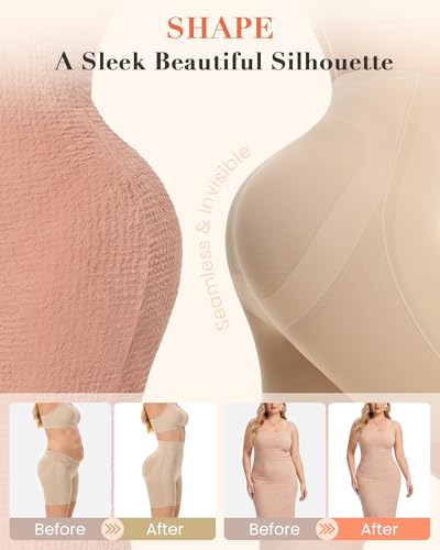 Shapewear Shorts for Women No Roll High Waist Seamless Body Shaper Butt Lifting Panties