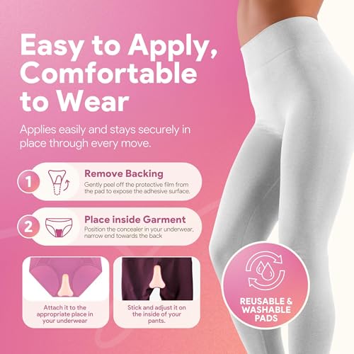 LUMORIA Seamless Concealer Cover for Women (3 Pack), Seamless Smooth Cover, Premium Skin-Safe Silicone Hiders, Invisible Smooth Coverage with Magnetic Storage Case for Leggings & Fitted Outfits