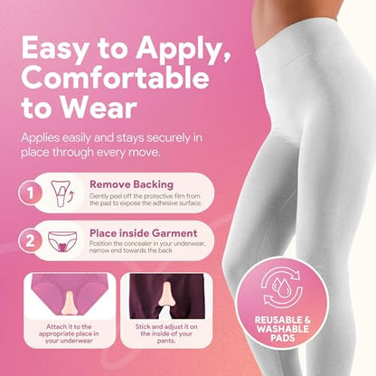 LUMORIA Seamless Concealer Cover for Women (3 Pack), Seamless Smooth Cover, Premium Skin-Safe Silicone Hiders, Invisible Smooth Coverage with Magnetic Storage Case for Leggings & Fitted Outfits