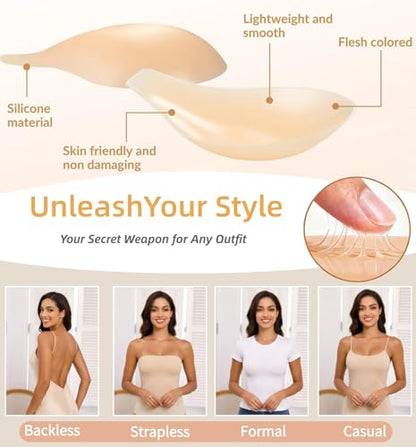Women Nipple Covers Sticky Push up Adhesive Bra Ultra-Thin Added Lift Seamless Strapless Backless Wear