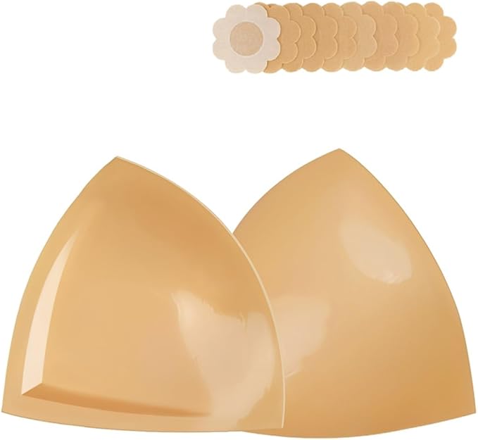 DEPOVOR Large Size Double-Sided Sticky Inserts Lightly Padded for D+ Cups, Reusable Adhesive Lifting Bras for Large Bust