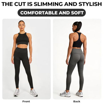 Anti Cellulite Compression 3D Leggings Women Butt Lifting Tummy Control with Resistance Bands Gym Yoga Pants