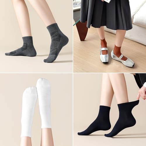 Ankle Socks for Women Cotton Casual Socks Quarter Sock Breathable, Seamless Toe 10 Pairs