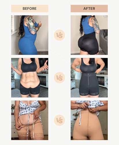 Tummy Control Fajas Colombianas Moldeadoras Butt Lifting Shapewear Shorts For Women With Zip Closure