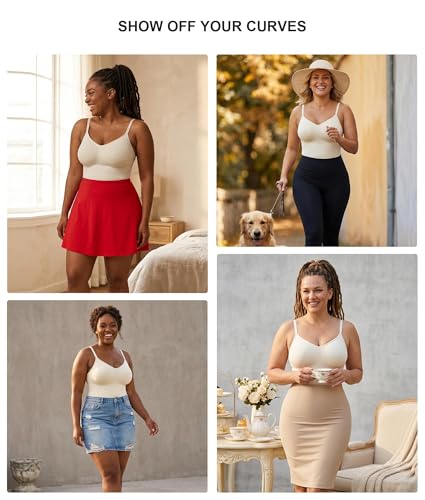 SHAPERX Shapewear for Women Tummy Control Bodysuit Mid Thigh Body Shaper Shorts for a Lifted Look