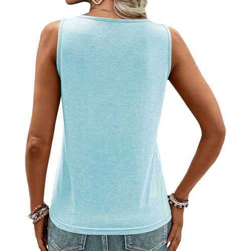 Womens Tank Tops Summer Tank Tops for 2026 Cut Out Ring Keyhole Neck Sleeveless Fashion Cute Tee Shirts Clothes