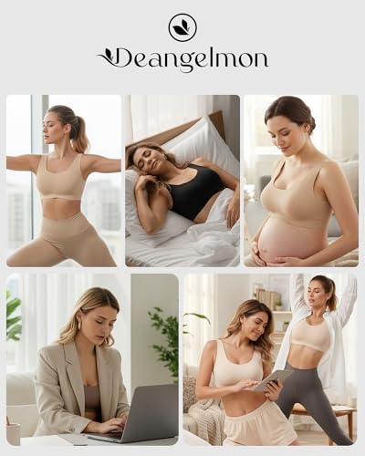 Wireless Bras for Women No Underwire Seamless Full Coverage T-Shirt Bra