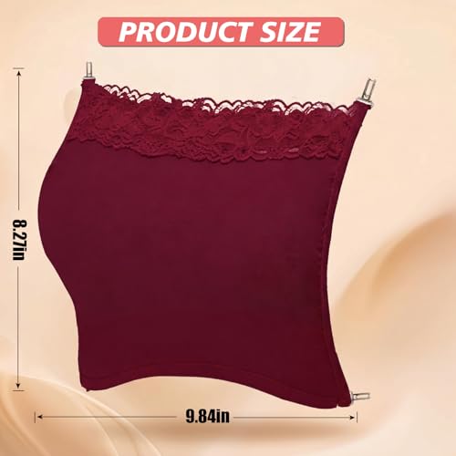 4 PCS Modesty Panel Cleavage Cover Up for Low Neckline - Lace Cami Inserts for Women Low Cut Dresses, Mock Camisole Lace Bandeau Bra Overlay,