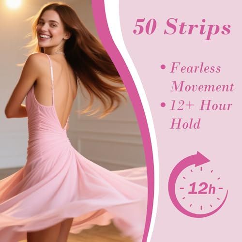 Fashion Double Sided Tape-Strong Body Adhesive for Clothes & Skin Waterproof,No Residue,Hypoallergenic for All Skin Shades