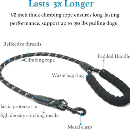Heavy Duty Dog Leash with Shock Absorbing Bungee