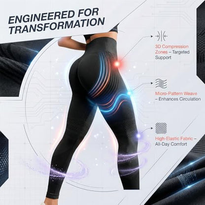 2026 3D Metabolic Booster Leggings,High Waist 3D Anti Cellulite Leggings for Women,Slimming Workout Yoga Pants
