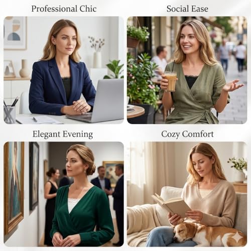 4 PCS Modesty Panel Cleavage Cover Up for Low Neckline - Lace Cami Inserts for Women Low Cut Dresses, Mock Camisole Lace Bandeau Bra Overlay,