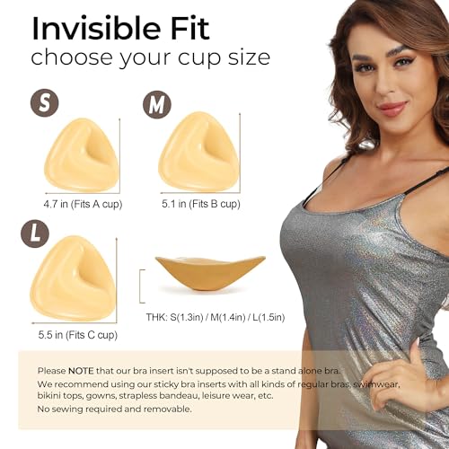 Ultra Boost Sticky Bra Pads Inserts, Double Sided Adhesive Push Up Padding Inserts for Women’ Bras Bikini Swimsuits
