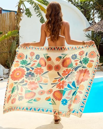 Womens Beach Cover Up Chiffon Sheer Bikini Beach Swimsuit Coverup Sarong Pareo Wraps for Women
