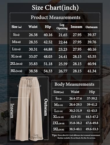Women's  Pants Flowy Lightweight Wide Leg Low Rise Beach Casual Loose Elastic Waist with Drawstring Pocket