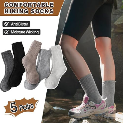 Women‘s Merino Wool Socks Hiking Warm Winter Thick Thermal Crew Cozy Cabin Ladies Gift Comfy Boot Work Socks