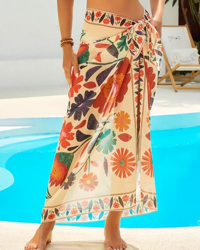 Womens Beach Cover Up Chiffon Sheer Bikini Beach Swimsuit Coverup Sarong Pareo Wraps for Women